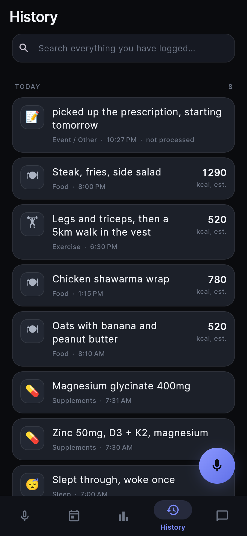 Sayved — Every entry, searchable