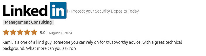 Client testimonial and review 5 for Kamil Dzikowski